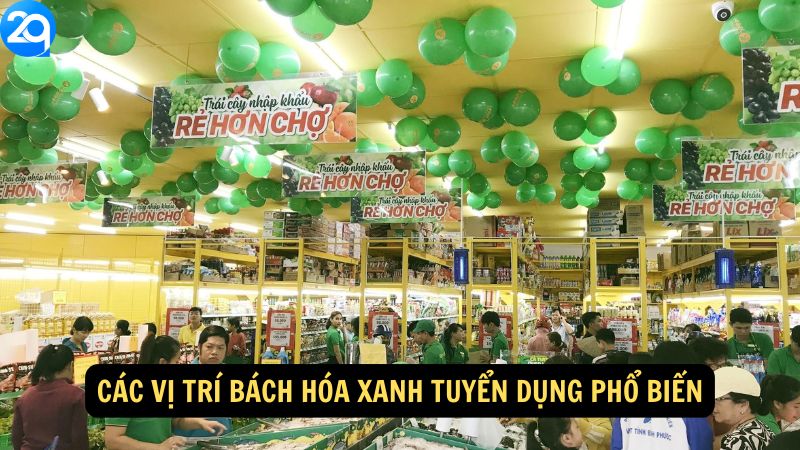 Các vị trí Bách Hóa Xanh Tuyển Dụng phổ biến